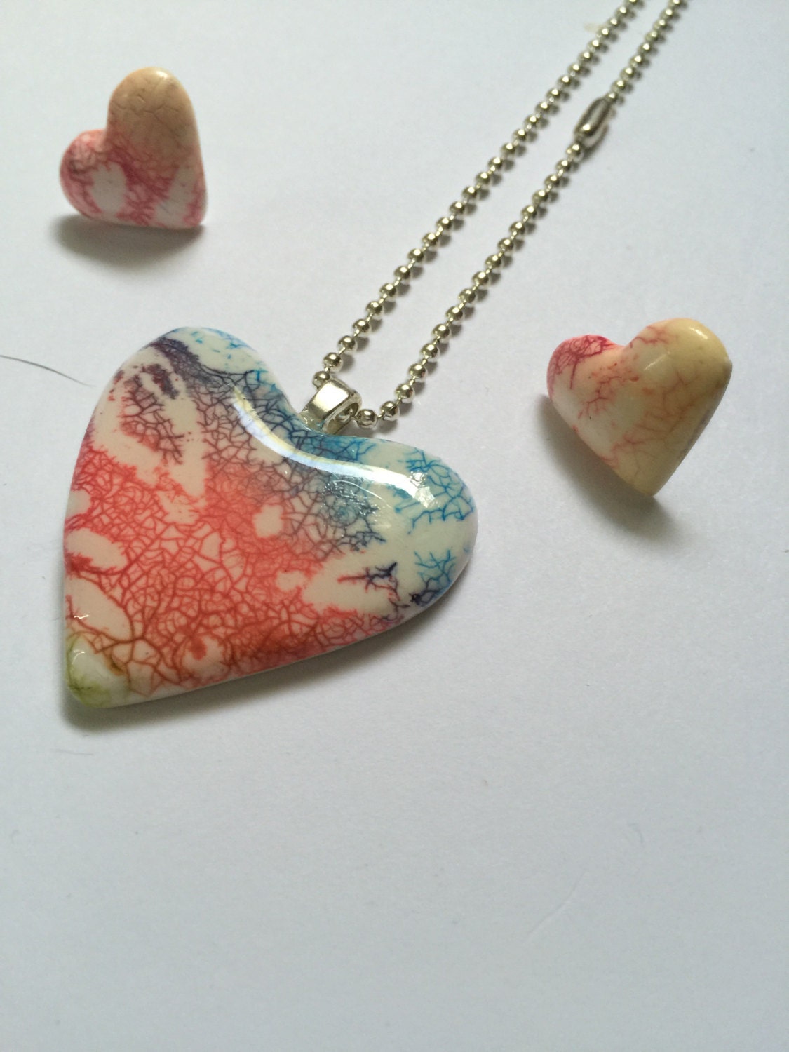 Polymer clay hearts polymer clay resist technique jewelry