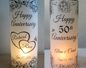 12 Personalized Anniversary Luminary flower Party Table Decoration
