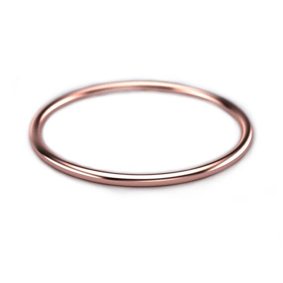 Thin Rose Gold Band. Free Shipping. 14K SOLID gold. Thin