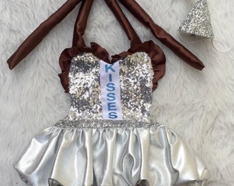 Valentine's day little kiss romper dress