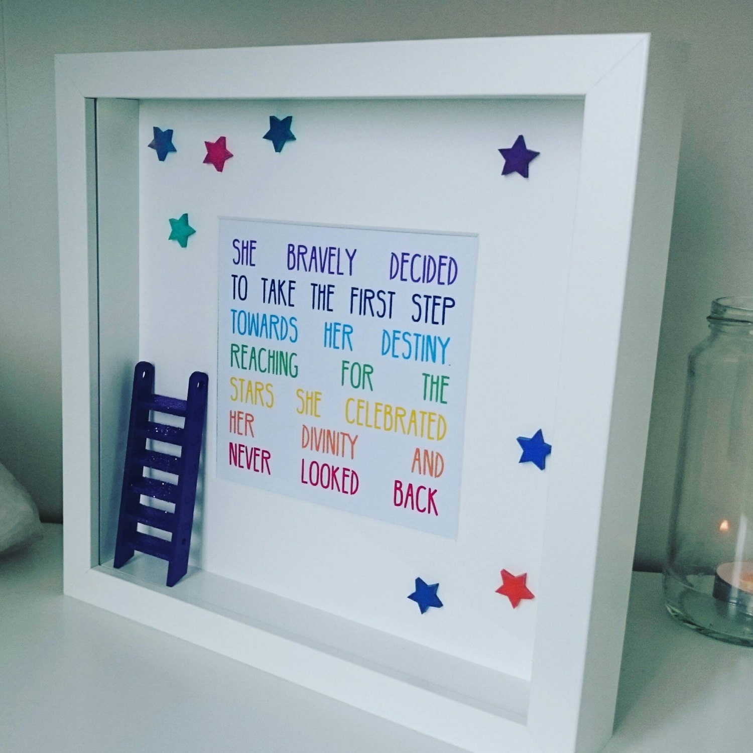 Box Frame Art Inspirational Quote Photo Frame Empowering