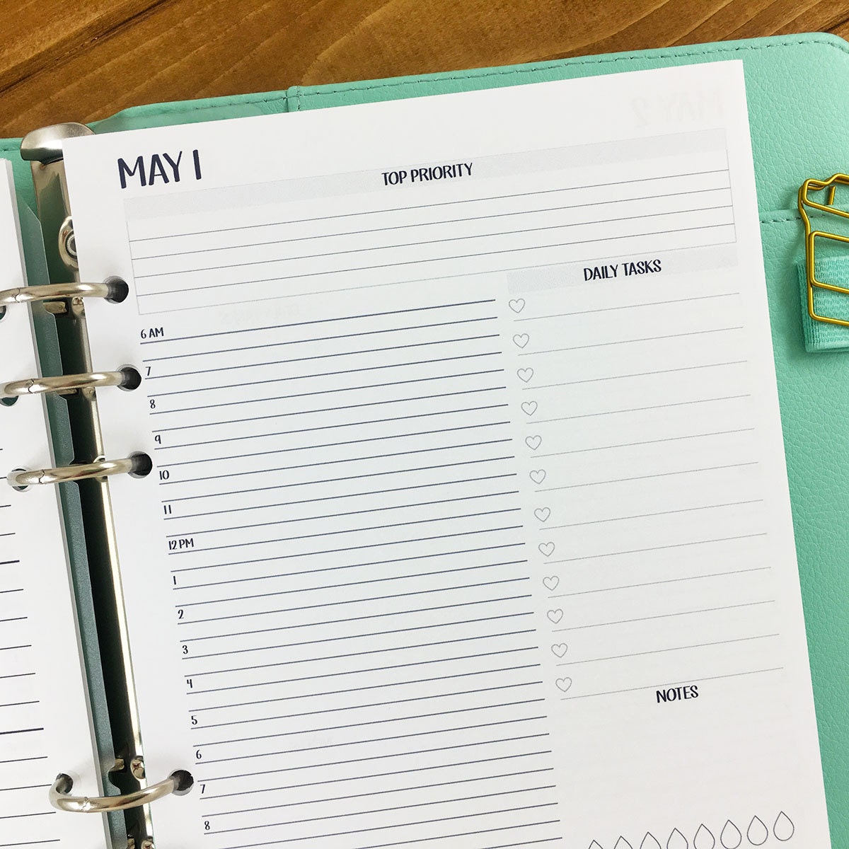 A5 Day on One page printed planner calendar ONE MONTH Do1P