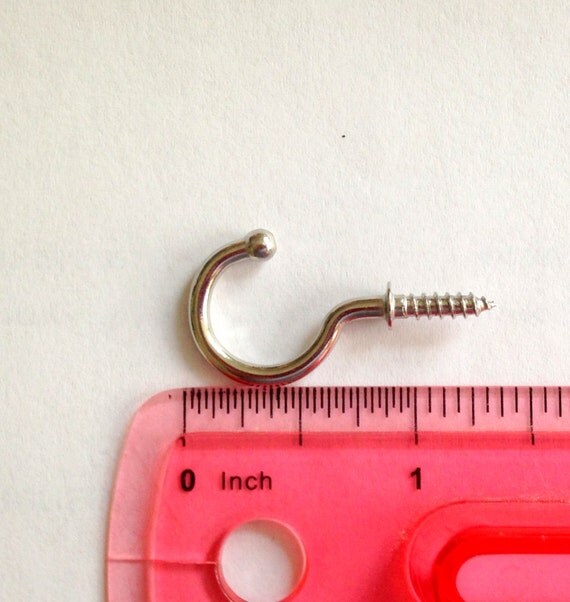 QTY 12 Stainless Steel Cup Hooks 7/8 ball tip