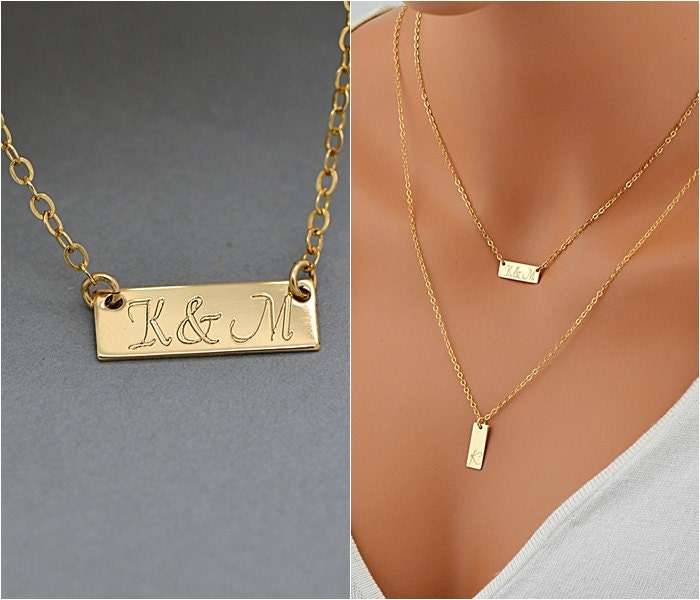 Delicate Necklace Gold Personalized Necklace Tiny Bar