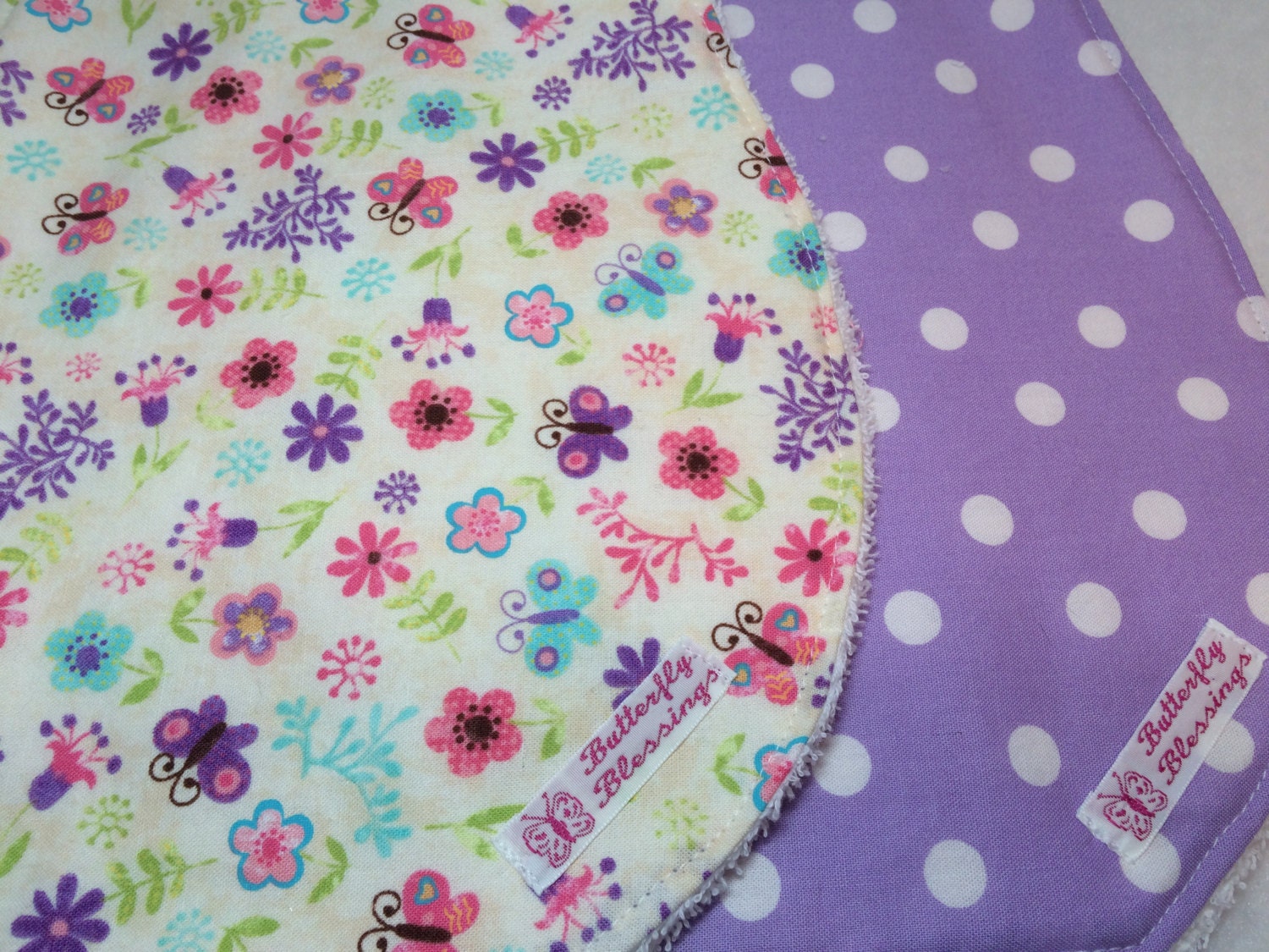 Burp Rags Purple Cotton Burp Rags Purple with White Polka