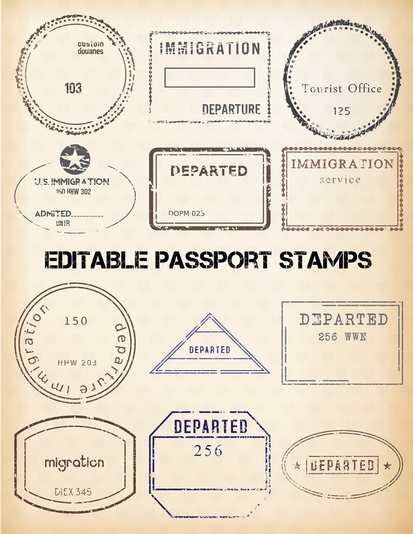 Passport Stamp Clipart 24 Digital Clip Art By Graficaitalia