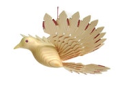 Hand Carved Wooden Dove, Wood Anniversary, Country Wedding or Birthday Gift Idea, Fan Bird Wood Carving, Handmade Folk Hanging Wood Mobile Hand Carved Wooden Dove, Wood Anniversary, Country Wedding or Birthday Gift Idea, Fan Bird Wood Carving, Handmade Folk Hanging Wood Mobile