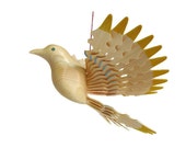 Hand Carved Wood Anniversary, Fan Bird Mobile Wood Carving, Handmade Bird Wedding Gift, Hanging Bird Décor, Mid Century Folk Art Woodwork Hand Carved Wood Anniversary, Fan Bird Mobile Wood Carving, Handmade Bird Wedding Gift, Hanging Bird Décor, Mid Century Folk Art Woodwork