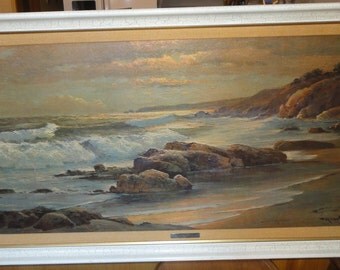 Items similar to Autumn Sunset by artist Robert Wood framed painting