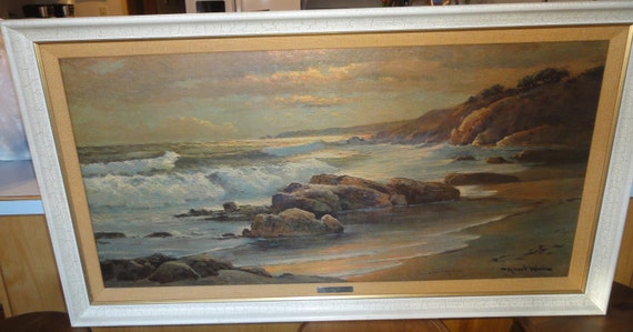 Large Framed Vintage Robert Wood Print On Board/Titled