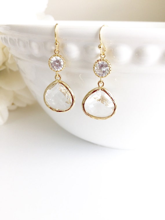 Crystal Drop Cubic Zirconia Earrings