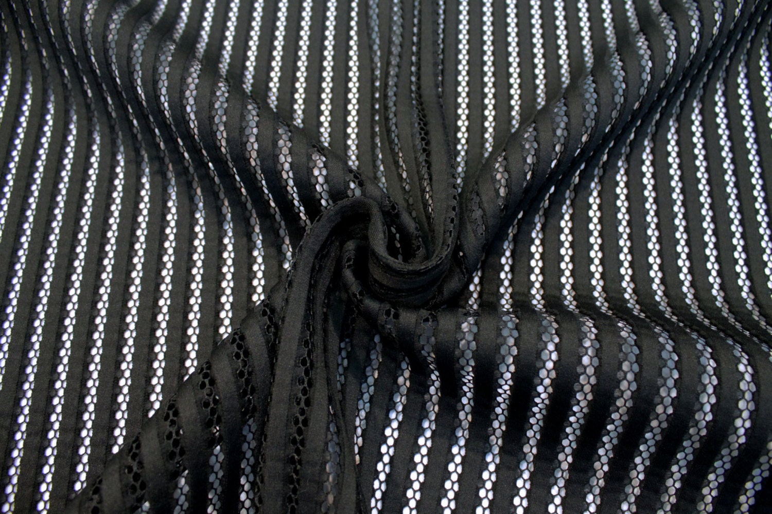 Black striped mesh fabric by the yard by DimalAlbania on Etsy