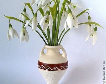 Snowdrops-cold porcelain flowers-spring flowers-gift-clay flowers-floral arragement