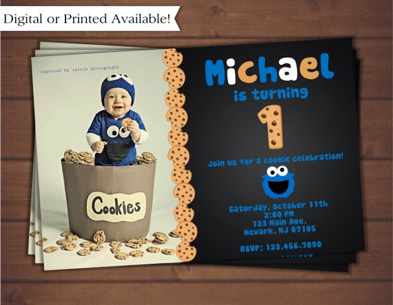 Cookie Monster 1St Birthday Invitations 5