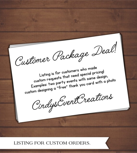 CUSTOMER PACKAGE DEAL