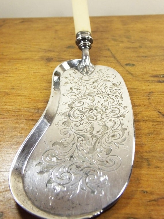 Vintage Victorian silver plated crumb tray ornate engraved