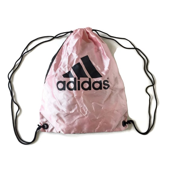 90s Baby Pink ADIDAS Drawstring Backpack // Gymsack