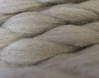 Natural Oatmeal-Colored Tasmanian Polwarth Roving by-the-ounce