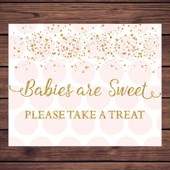 pink-and-gold-babies-are-sweet-please-take-a-treat-sign-gold-glitter