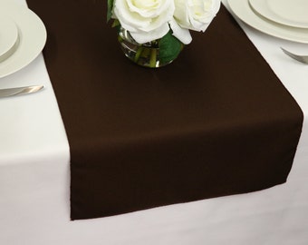 Chocolate Brown Table Runner Polyester | Wedding Table Runners