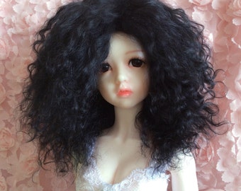 Custom made bjd mohair wig pukifee mohair wig black wig BJD outfit Sd mohair wig MSD mohair wig YOSD mohair wig kaye wiggs mohair wig