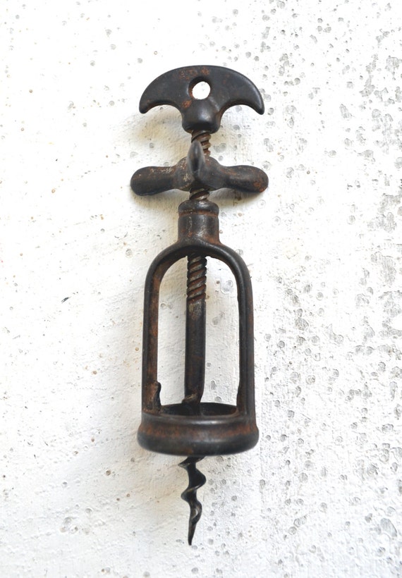Antique French PROPELLER Wine Bottle Opener Corkscrew Kitchen