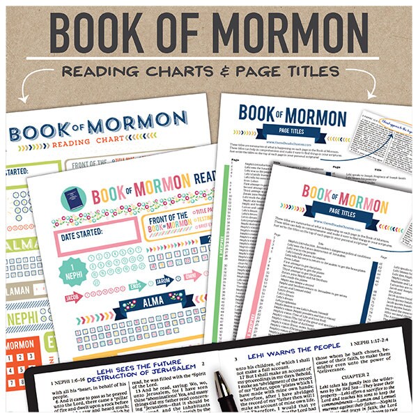 Book of Mormon Reading Charts and Page Titles Pink and Blue