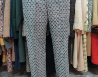 Fondo di magazzino.Pantaloni anni 60 in tessuto di lana operato/Gorgeous 60s trousers/Tapestry fabric/Slit pockets/Deadstock/Mods style