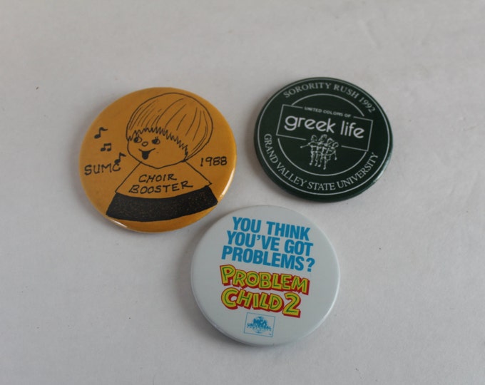 Vintage Pins, Pins and Buttons, Pins for Jackets, Pins for Backpacks, Set of 6