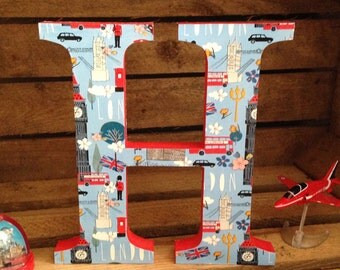 Freestanding Decorative Wooden London Theme Letters - 20cm