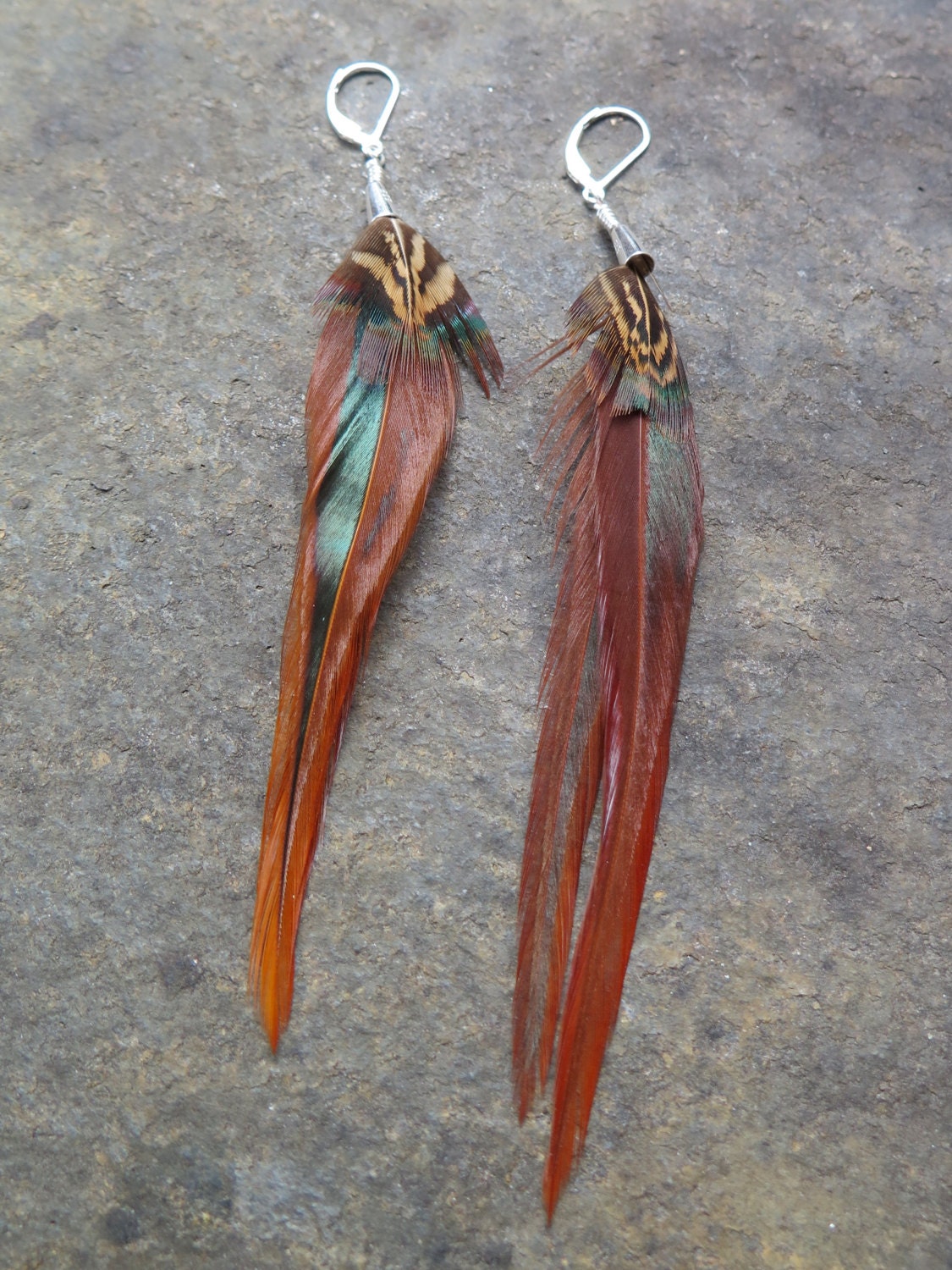 Mens real feather earrings Clearance