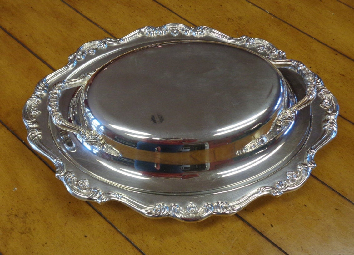 Gorham Silverplate Heritage Serving Tray with Lid