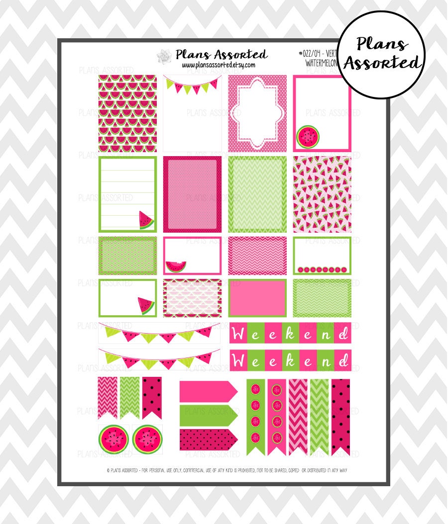 Printable Life Planner Stickers | watermelon sticker set printable life planner stickers Printable Life Planner Stickers | watermelon sticker set printable life planner stickers