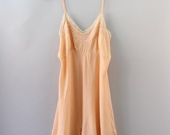 Items similar to 1930s Step In Peach Silk Lace Teddy........size Large ...