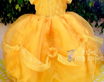 Princess Belle dress for Birthday costume or Photo shoot Belle dress outfit Birthday dress Belle costume Princess dress for Birthday party