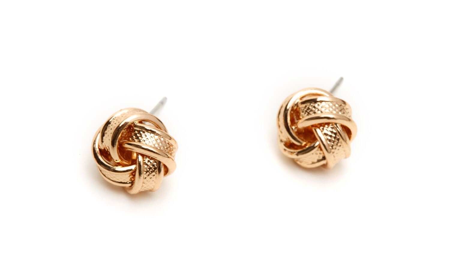 Gold Knot Earrings Love Knot Stud Earrings by LemonHoneyJewelry
