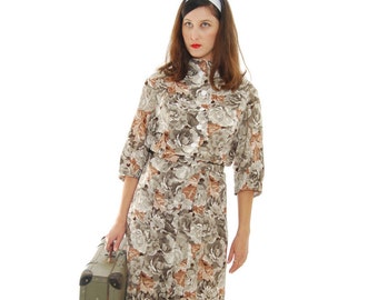 SALE 1950 Vintage Dress.50's Dress.Women's Dresses.Women 1950's.Free Shipping.Size L-XL