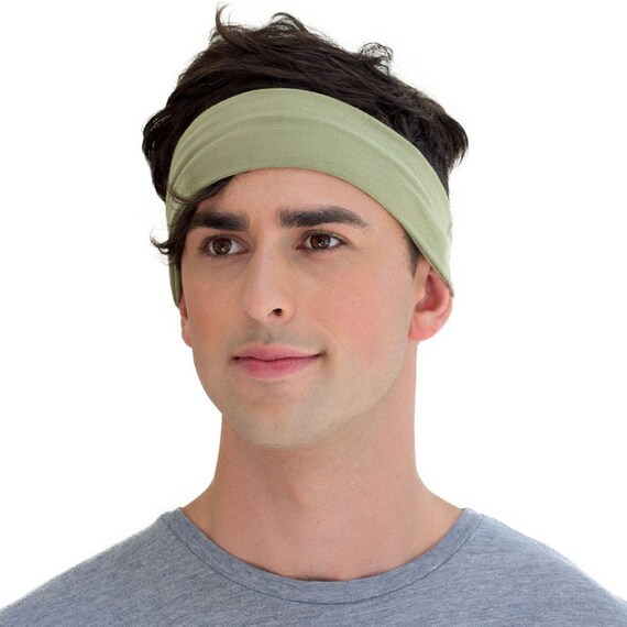 HU Safari Green Men's Headband. Organic Cotton Olive Green