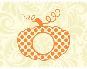 Polka Dot Monogram Pumpkin - svg - ai -dxf -cdr -eps -jpeg -png -pdf -wmf -docx -Iron on Transfer -Cricut - Vinyl Cutting - Laser Engraving