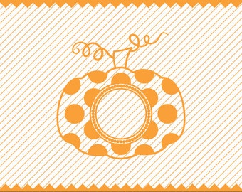 Pumpkin Svg Polka Dot for Monogram, Polka dot Pumpkin SVG, DXF Files for Cricut Design Space, Silhouette Studio, Die Cut Machines, Cricut