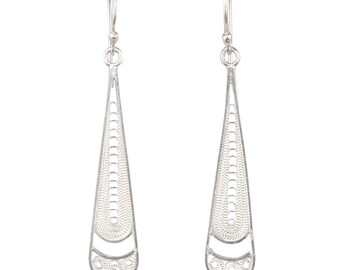 Drop Filigree Earrings in 925 silver