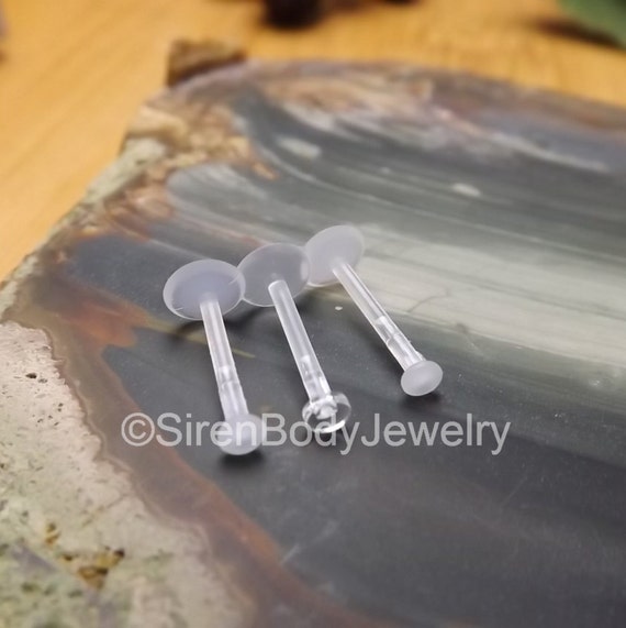 Piercing retainers clear 16g lip tragus helix by SirenBodyJewelry