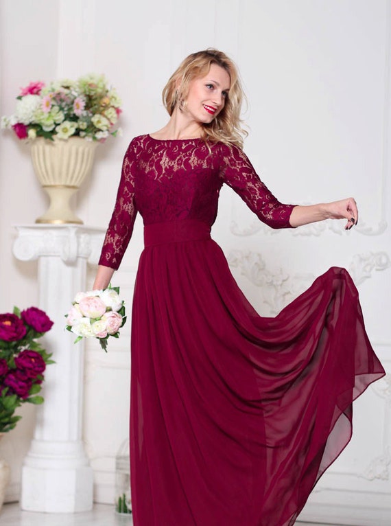 Maroon Bridesmaid Dresses 8