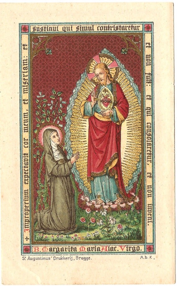 RARE St. Margaret Mary Alacoque & Sacred Heart of Jesus