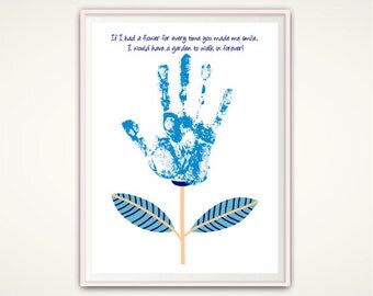 Personalized Handprint Art - DIY Gift Idea, INSTANT Download personalized prints, Hand Print Art, Foot Print Art, Baby Footprint Art, Boy