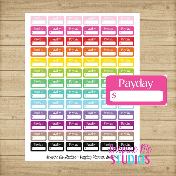 Printable Payday Planner Stickers / Planner Stickers / Life