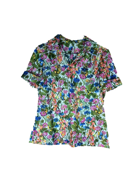 vintage floral shirt 70s flower blouse 1970s sleeve vintage floral shirt 70s flower blouse 1970s sleeve