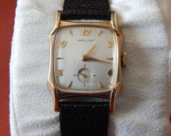 Vintage 14k White Gold and Diamond Men's Hamilton Watch
