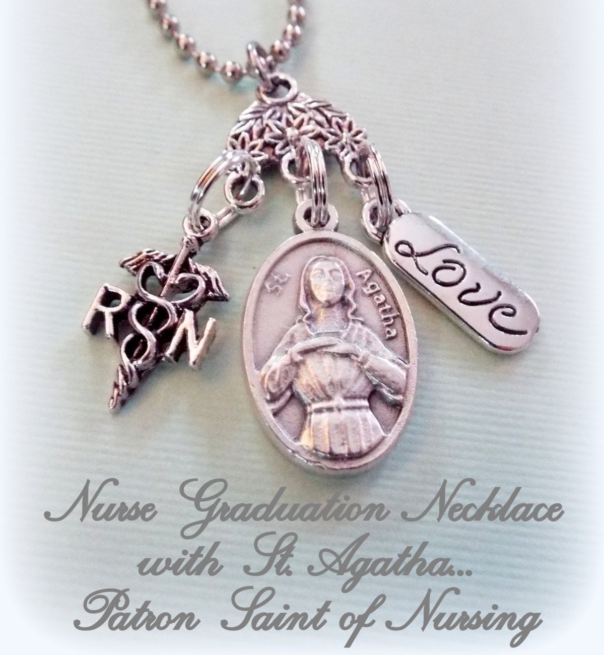 Nurse Graduation Gift RN Graduation Necklace Patron Saint of