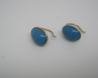Victorian gold and turquoise earrings
